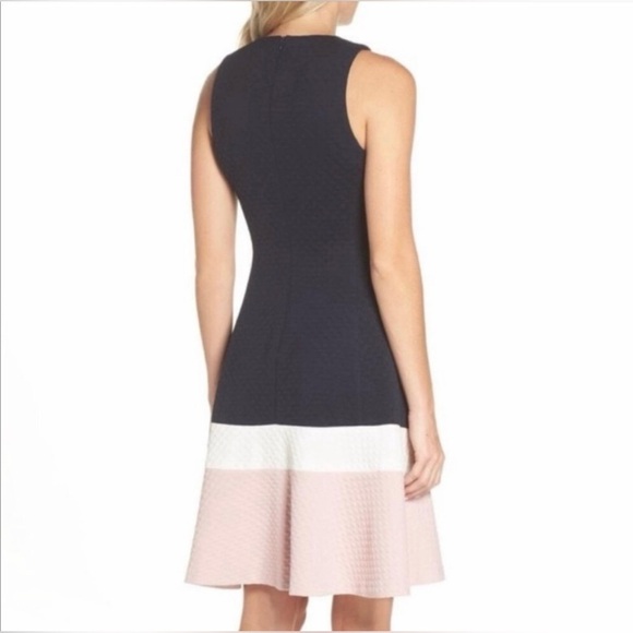 ELIZA J  Navy‎ and pink color block sleeveless dress size 6 - Picture 2 of 15